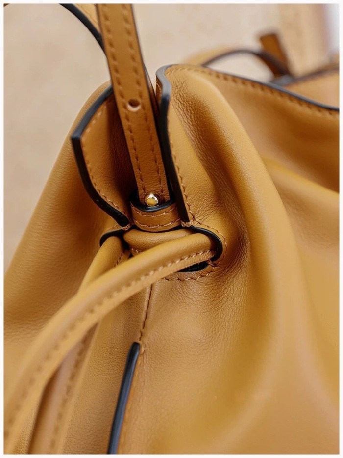 Italian Nappa Leather Drawstring Knot Bag