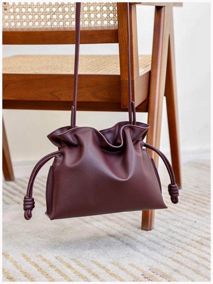 Italian Nappa Leather Drawstring Knot Bag