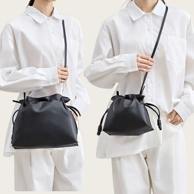 Italian Nappa Leather Drawstring Knot Bag