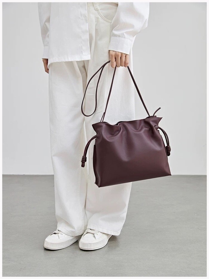 Italian Nappa Leather Drawstring Knot Bag