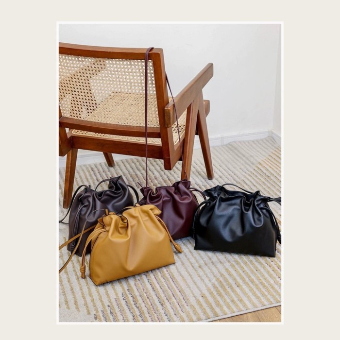 Italian Nappa Leather Drawstring Knot Bag