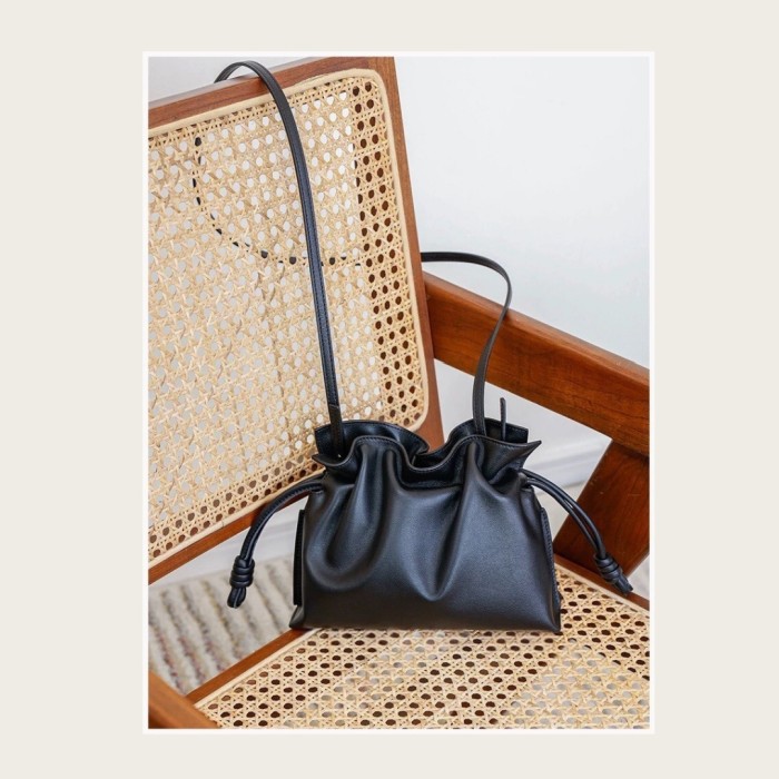 Italian Nappa Leather Drawstring Knot Bag