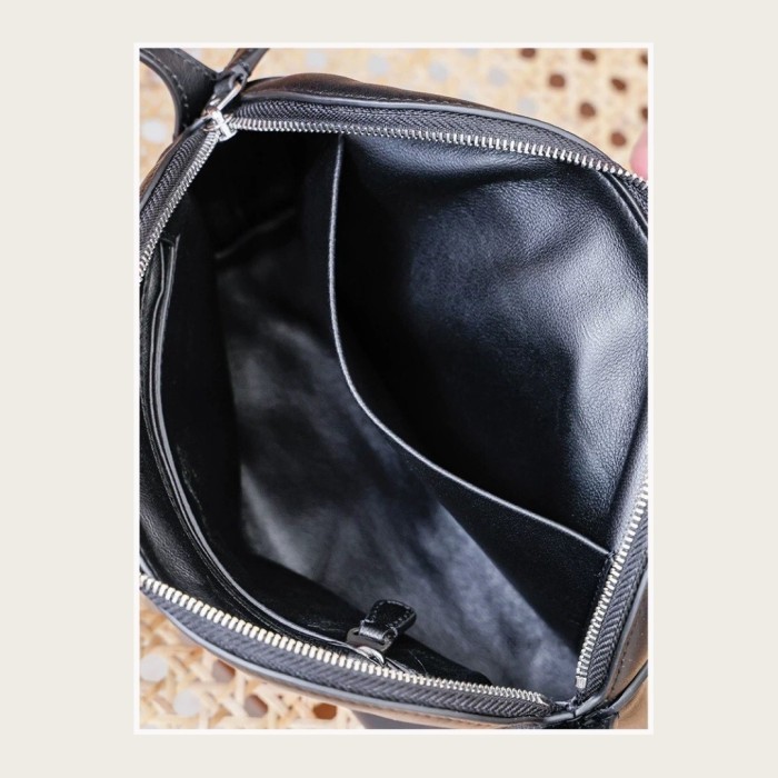 Italian Calfskin Leather Shell Flap Crossbody Bag