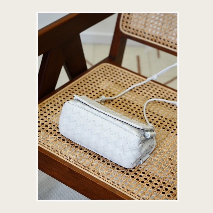 Handwoven Italian Lambskin Leather Flap Crossbody Bag