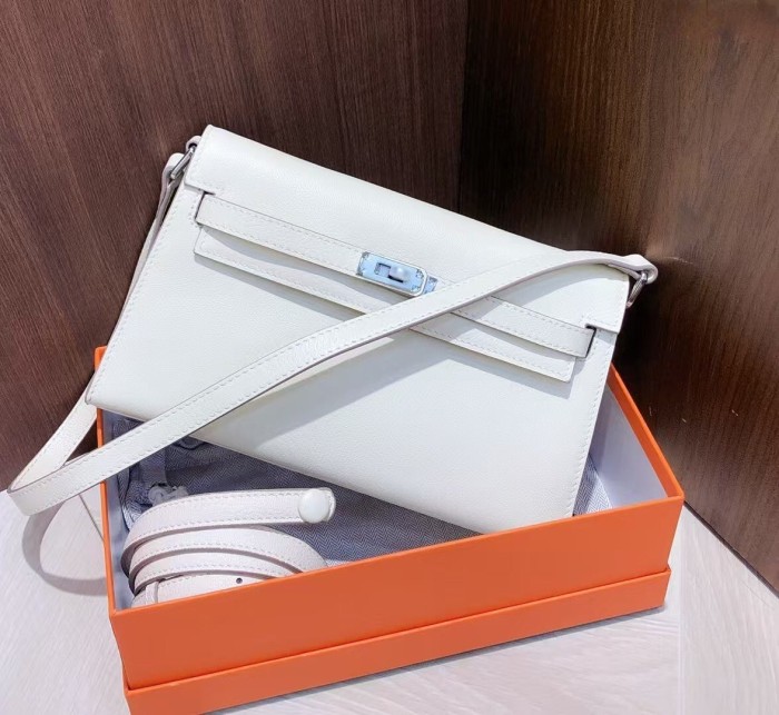 Top-Grain Cowhide Leather Baguette Shoulder Bag