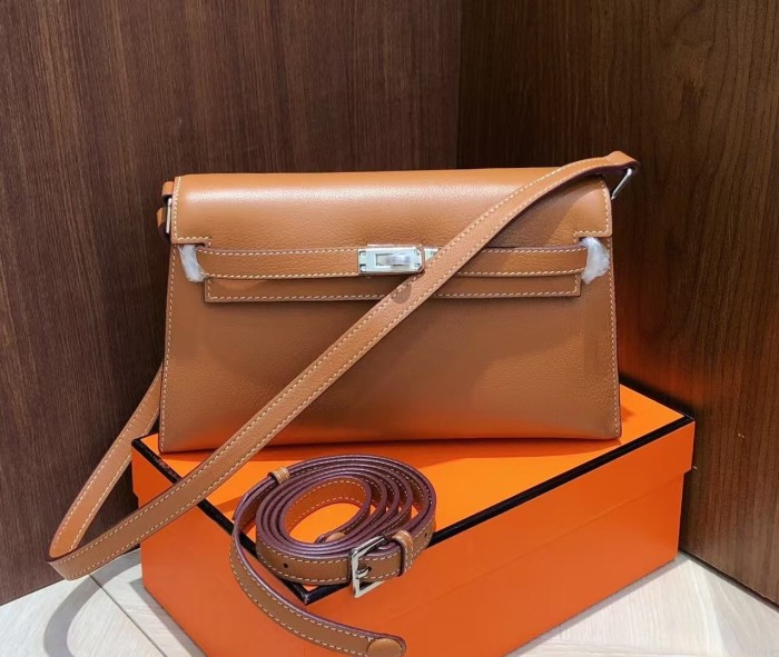 Top-Grain Cowhide Leather Baguette Shoulder Bag