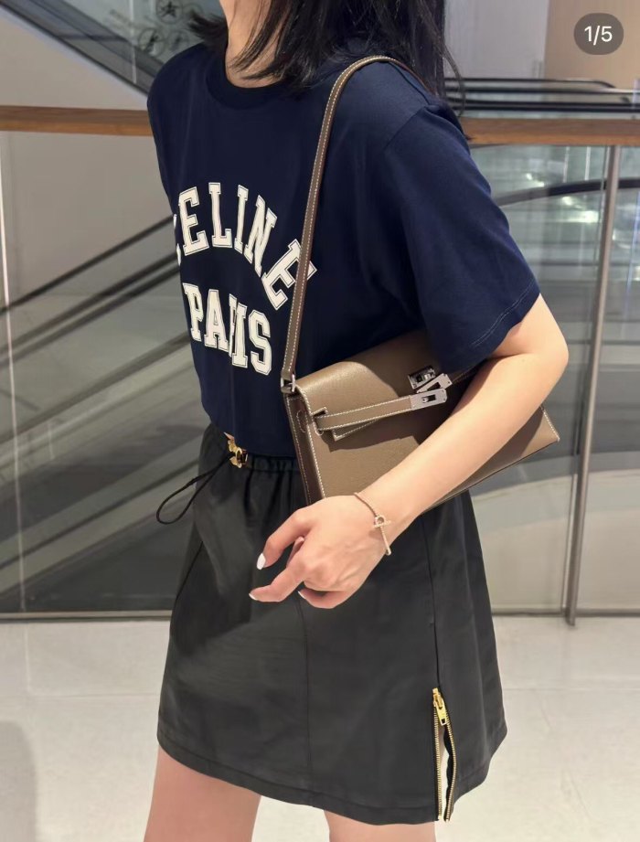 Top-Grain Cowhide Leather Baguette Shoulder Bag