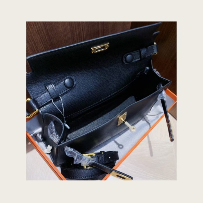 Top-Grain Cowhide Leather Baguette Shoulder Bag