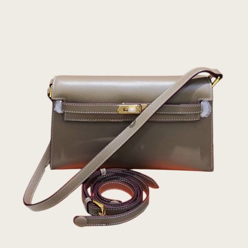 Top-Grain Cowhide Leather Baguette Shoulder Bag