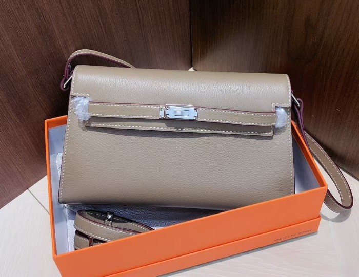 Top-Grain Cowhide Leather Baguette Shoulder Bag