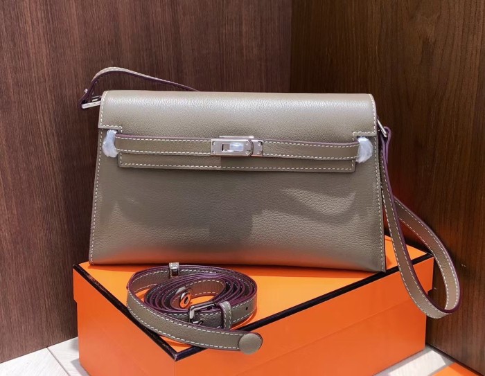 Top-Grain Cowhide Leather Baguette Shoulder Bag