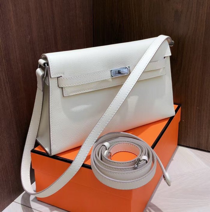 Top-Grain Cowhide Leather Baguette Shoulder Bag