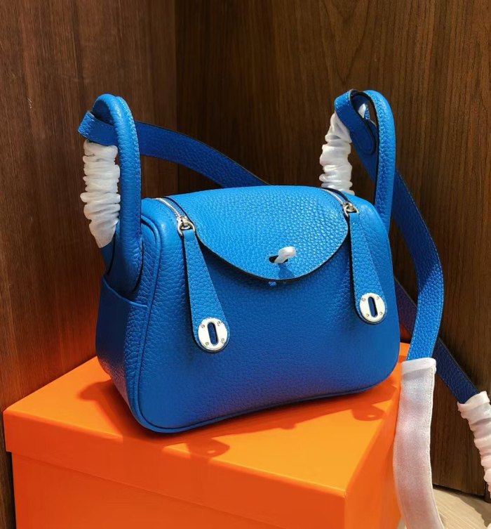 wo‑Tone Mini TC Calfskin Leather Crossbody Bag 19cm