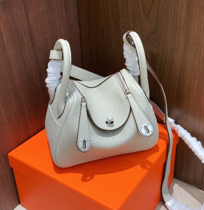 wo‑Tone Mini TC Calfskin Leather Crossbody Bag 19cm