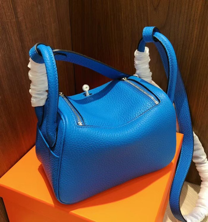 wo‑Tone Mini TC Calfskin Leather Crossbody Bag 19cm