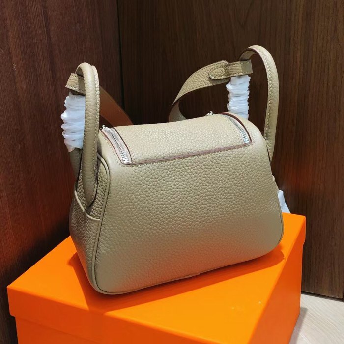 wo‑Tone Mini TC Calfskin Leather Crossbody Bag 19cm