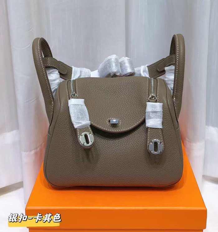 wo‑Tone Mini TC Calfskin Leather Crossbody Bag 19cm
