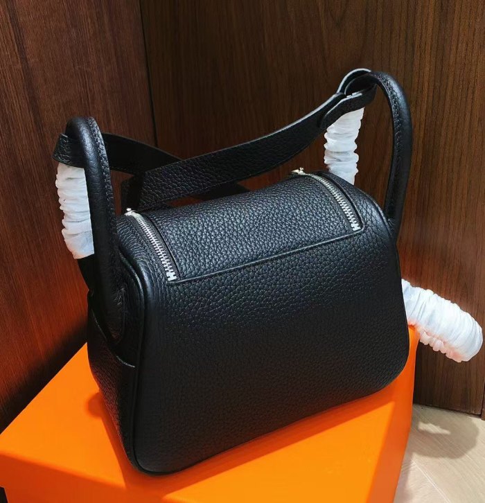 wo‑Tone Mini TC Calfskin Leather Crossbody Bag 19cm