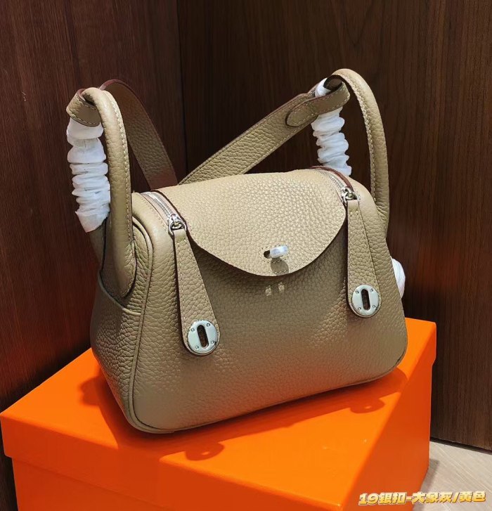 wo‑Tone Mini TC Calfskin Leather Crossbody Bag 19cm