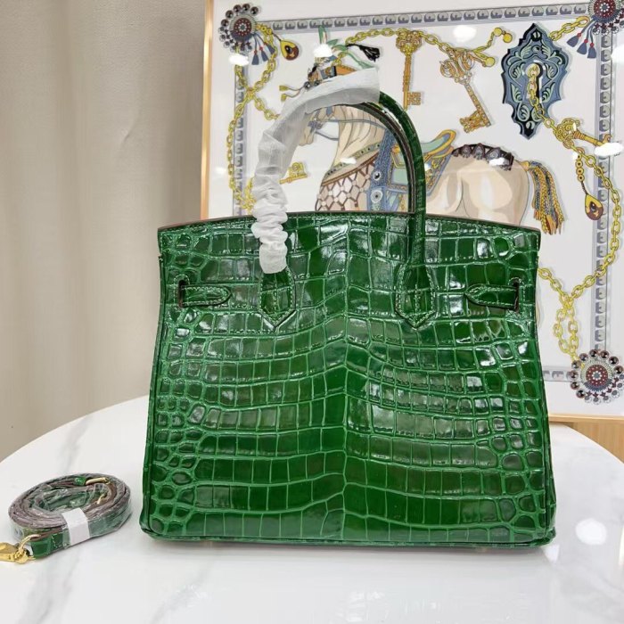 Crocodile Embossed Leather Tote Bag