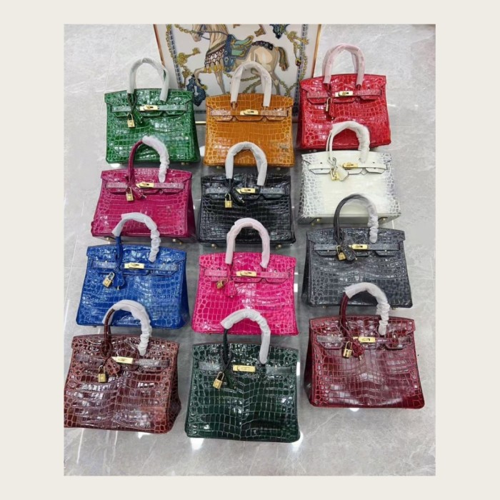 Crocodile Embossed Leather Tote Bag