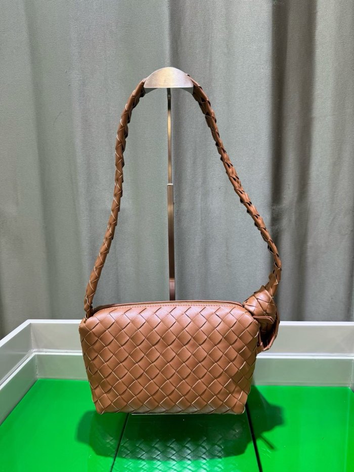 Woven Lambskin Leather Hobo Shoulder Bag
