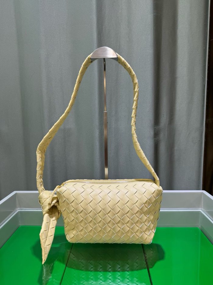 Woven Lambskin Leather Hobo Shoulder Bag