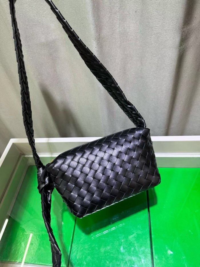 Woven Lambskin Leather Hobo Shoulder Bag