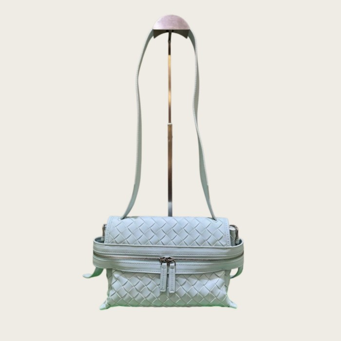 Italian‑Style Woven Leather Shoulder Crossbody Bag
