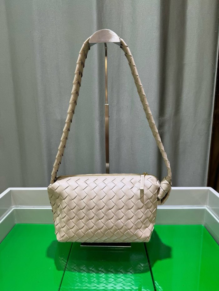 Woven Lambskin Leather Hobo Shoulder Bag