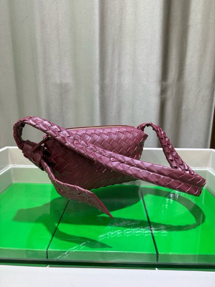 Woven Lambskin Leather Hobo Shoulder Bag