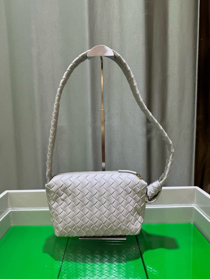 Woven Lambskin Leather Hobo Shoulder Bag