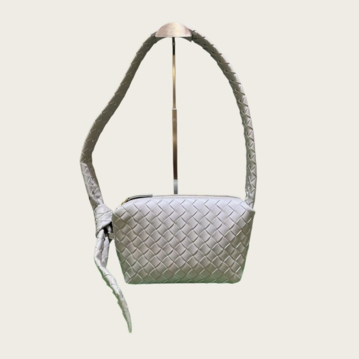 Woven Lambskin Leather Hobo Shoulder Bag