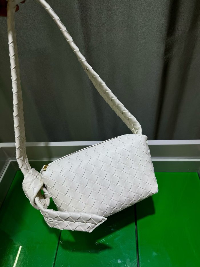 Woven Lambskin Leather Hobo Shoulder Bag