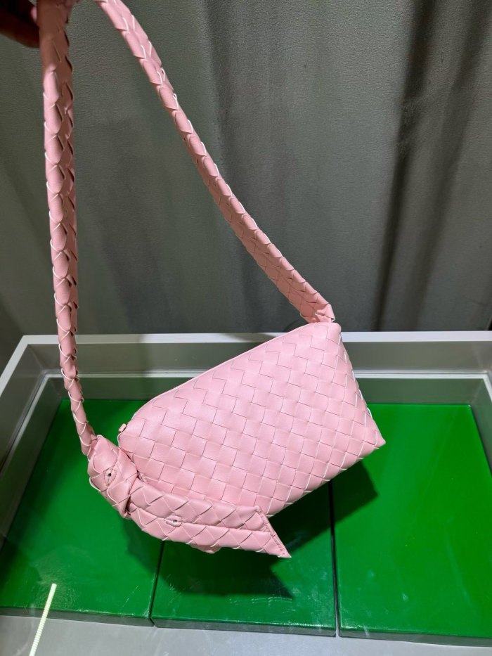 Woven Lambskin Leather Hobo Shoulder Bag