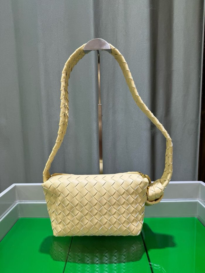 Woven Lambskin Leather Hobo Shoulder Bag