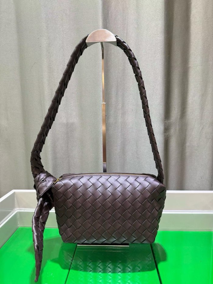 Woven Lambskin Leather Hobo Shoulder Bag