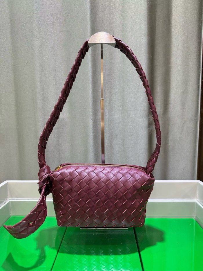 Woven Lambskin Leather Hobo Shoulder Bag