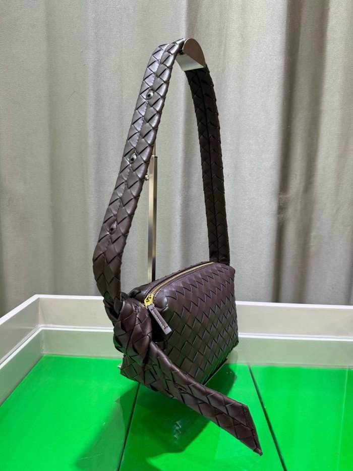 Woven Lambskin Leather Hobo Shoulder Bag