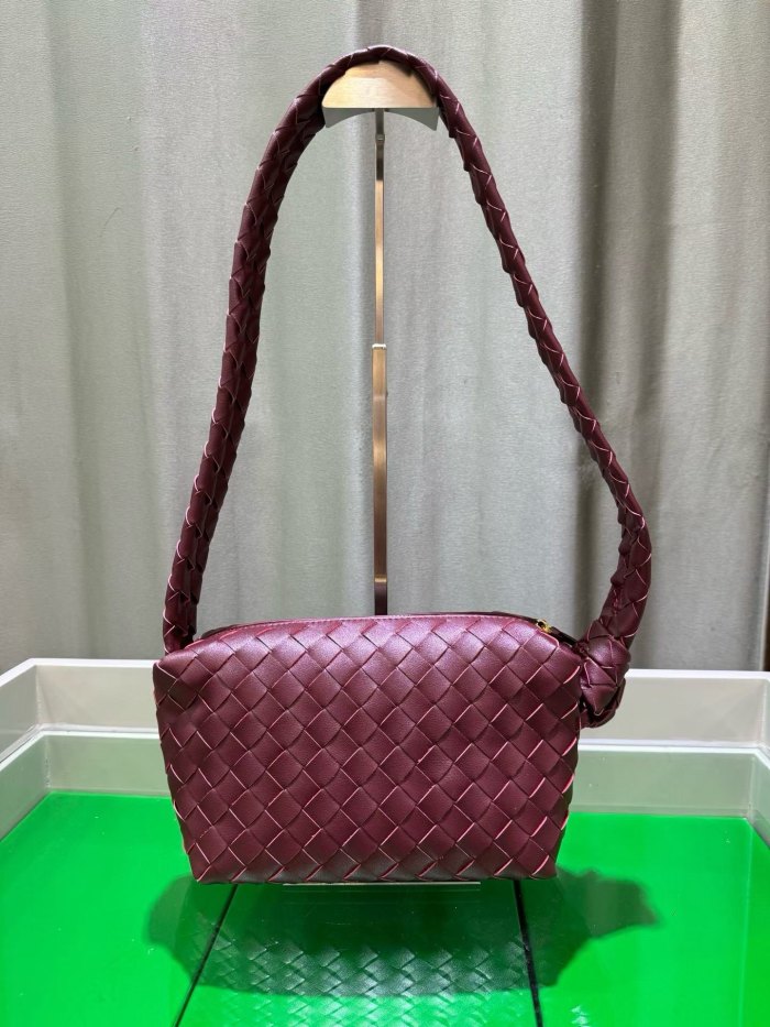 Woven Lambskin Leather Hobo Shoulder Bag
