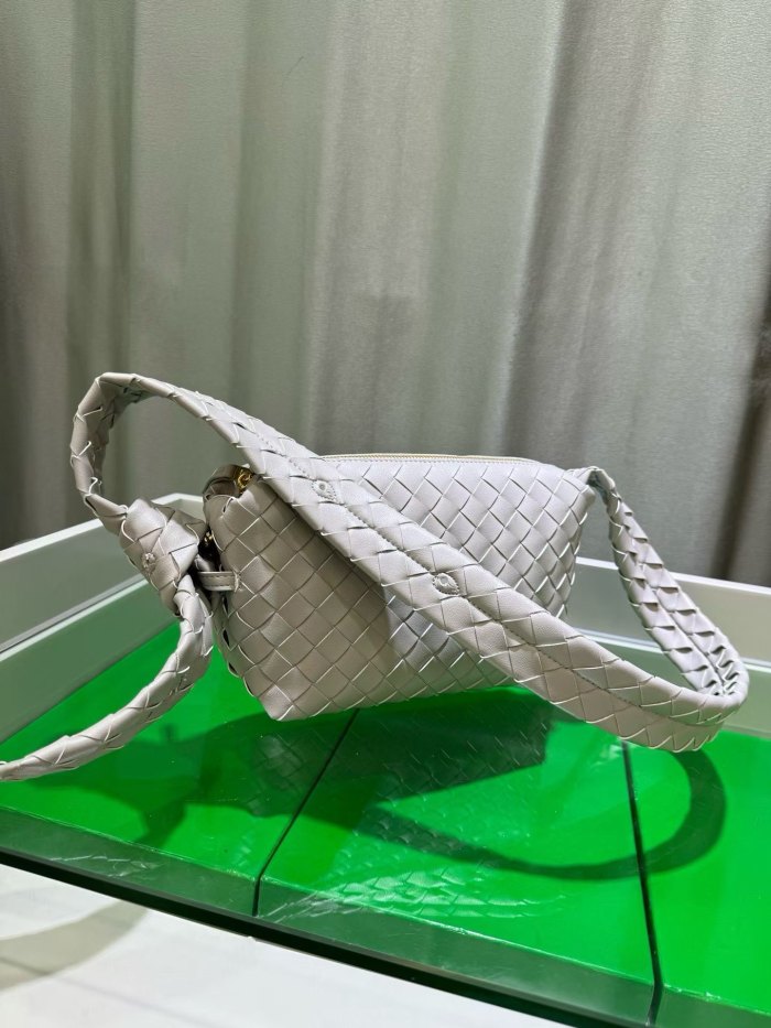 Woven Lambskin Leather Hobo Shoulder Bag