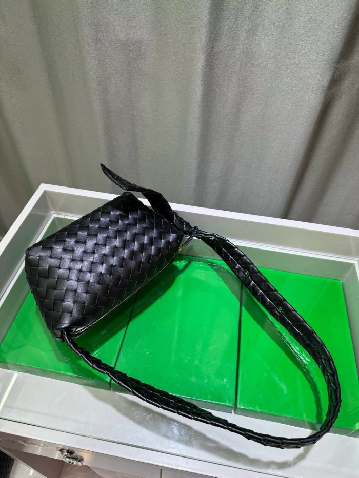 Woven Lambskin Leather Hobo Shoulder Bag