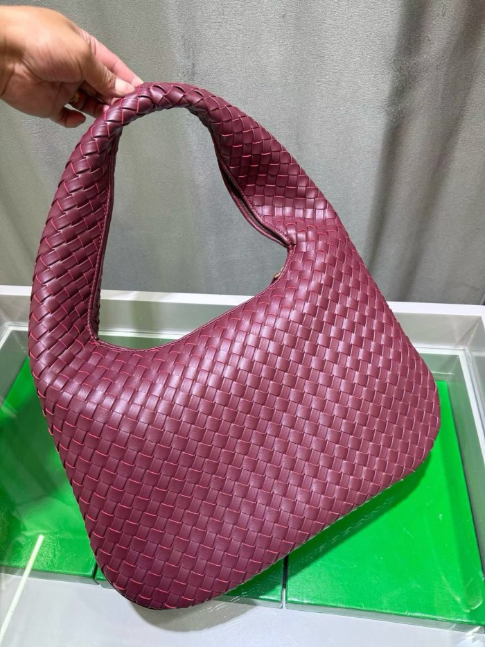woven Leather Hobo Shoulder Bag