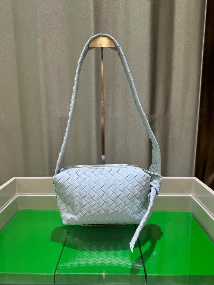 Woven Lambskin Leather Hobo Shoulder Bag