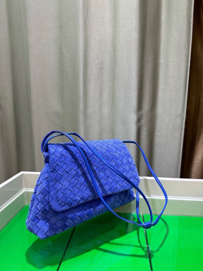 Suede Leather Flap-Drawstring Shopper Tote 