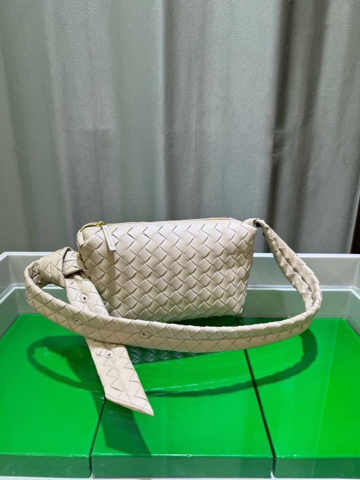 Woven Lambskin Leather Hobo Shoulder Bag