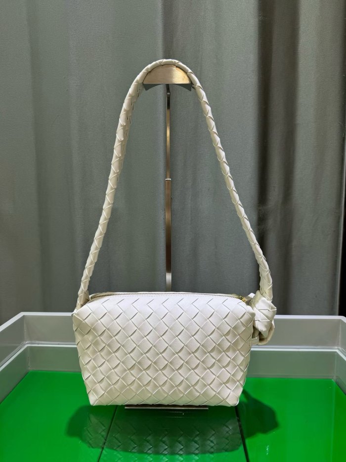 Woven Lambskin Leather Hobo Shoulder Bag