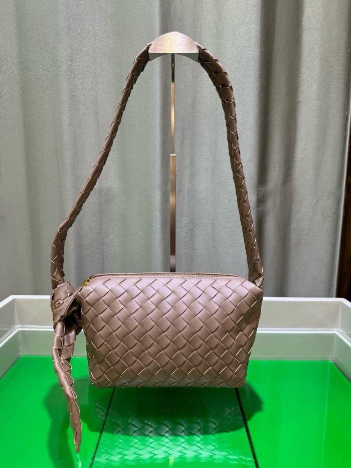 Woven Lambskin Leather Hobo Shoulder Bag