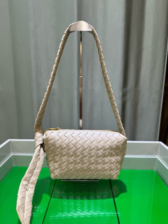 Woven Lambskin Leather Hobo Shoulder Bag