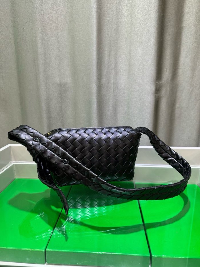 Woven Lambskin Leather Hobo Shoulder Bag